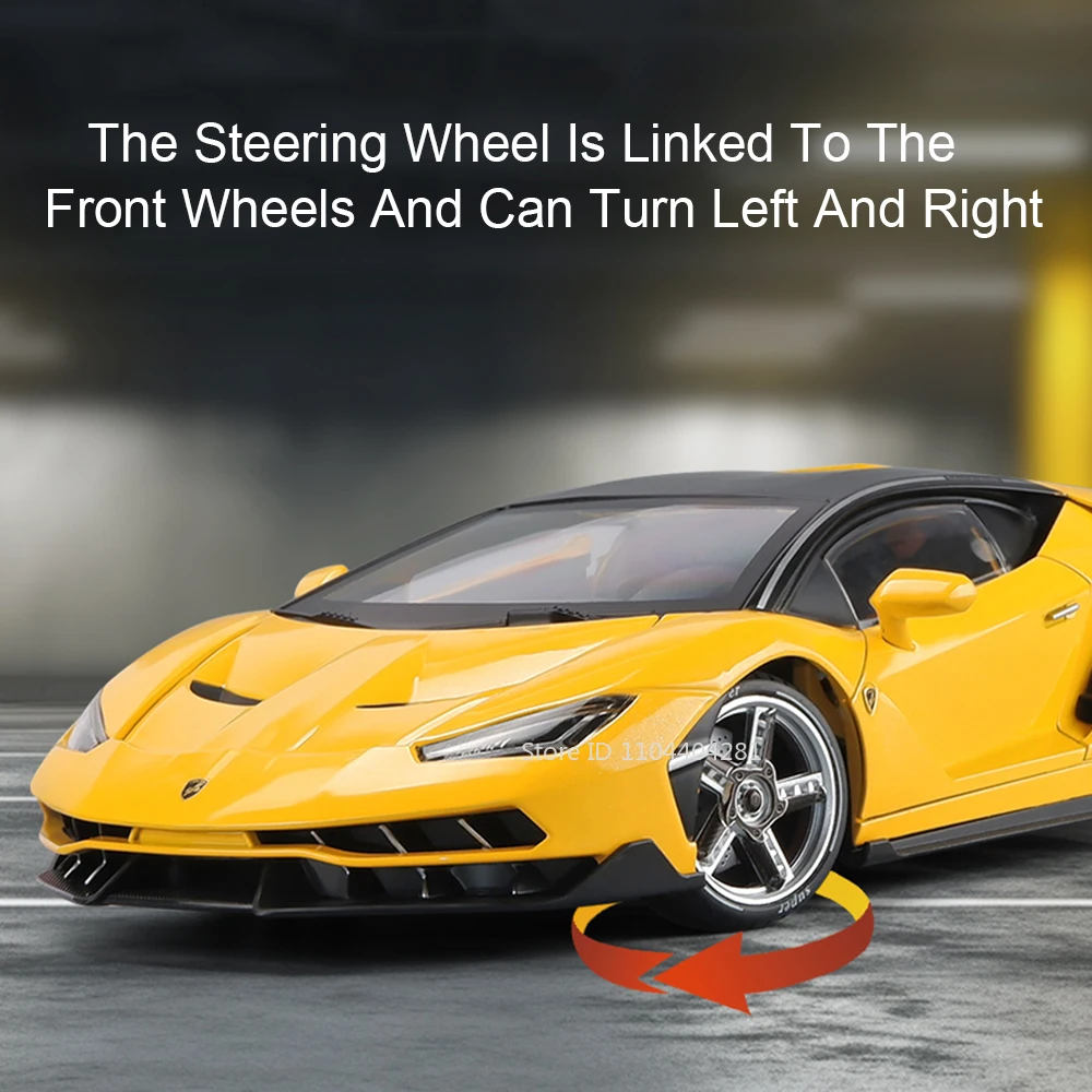 Lambor LP770 Pagani Huayra, coches de aleación fundidos a presión, modelos de juguetes, sonido, luz, puertas Bsck, coche deportivo abierto, los mejores regalos para niños, 1:18