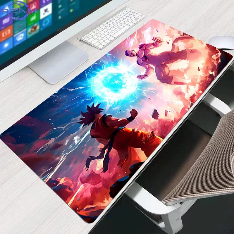 Dragon Ball Super Blue Goku Anime Mouse Pad, Rubber Non Slip Gaming Desk Mat, Blue Splash Art HD Print Mouse Pad, Smooth Surface