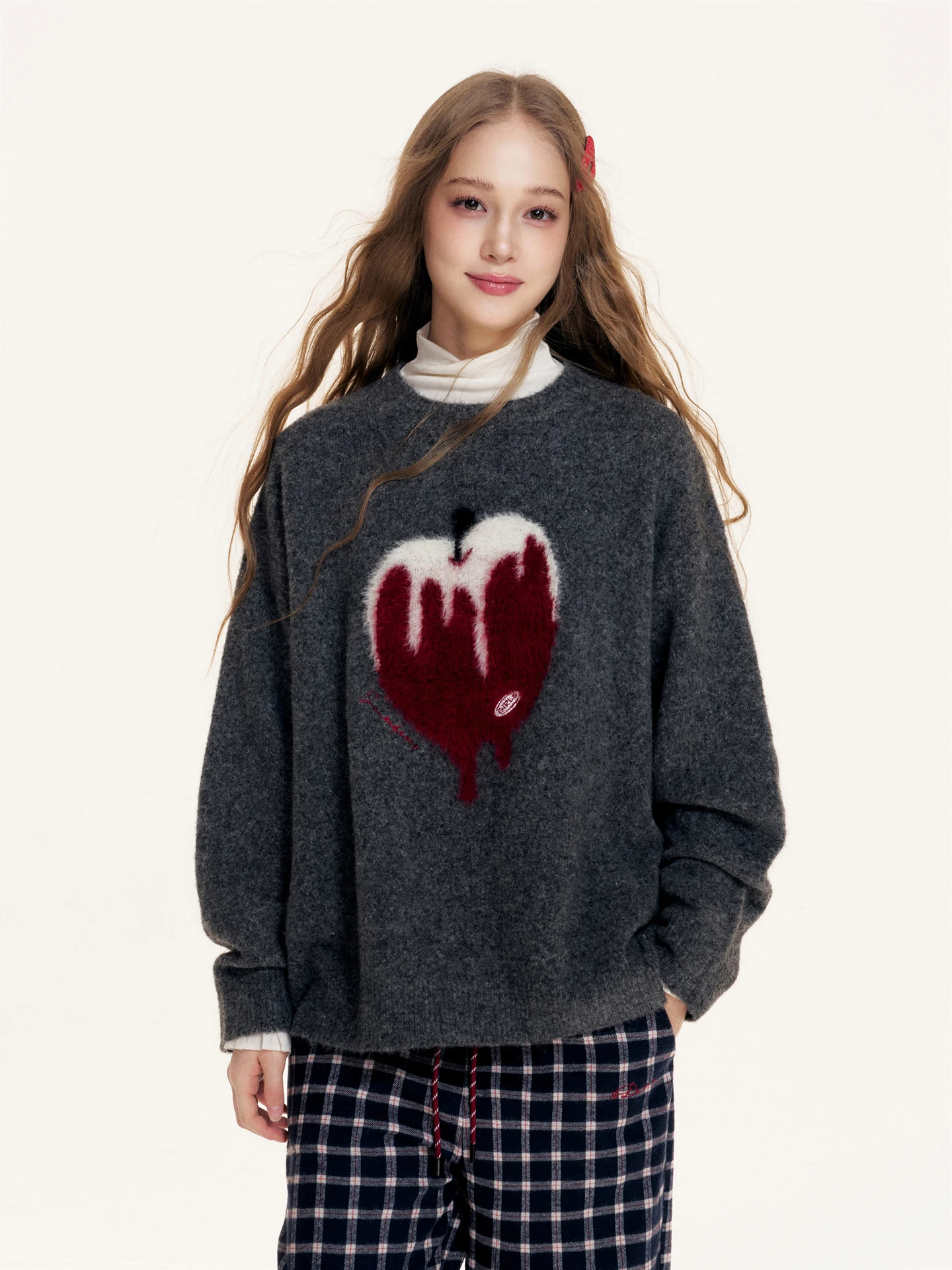 

Женский вязаный свитер Lazy Sle 6DEWS: милый, уютный, тонкий, с длинными рукавами, круглым вырезом, на осень