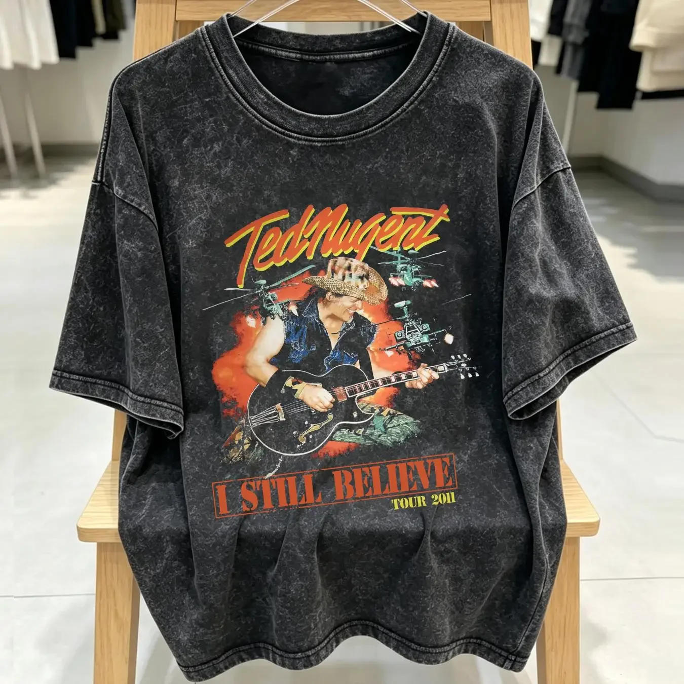 washed T Shirt Ted Nugent 2011 I Still Believe Tour Music Band Rock AAA Tag Sz 2XL long or short sleeves vintage Washed Soft