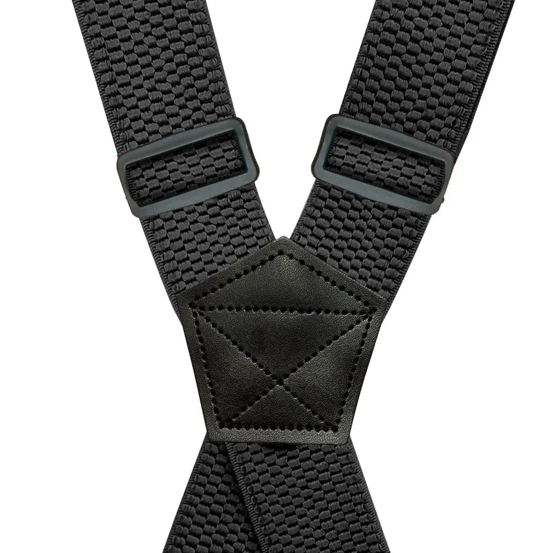 Men Suspenders 3.8cm Wide X-Back with 4 Gripper Clasps Adjustable Elastic Trouser Suspensorio Tirantes Hombre