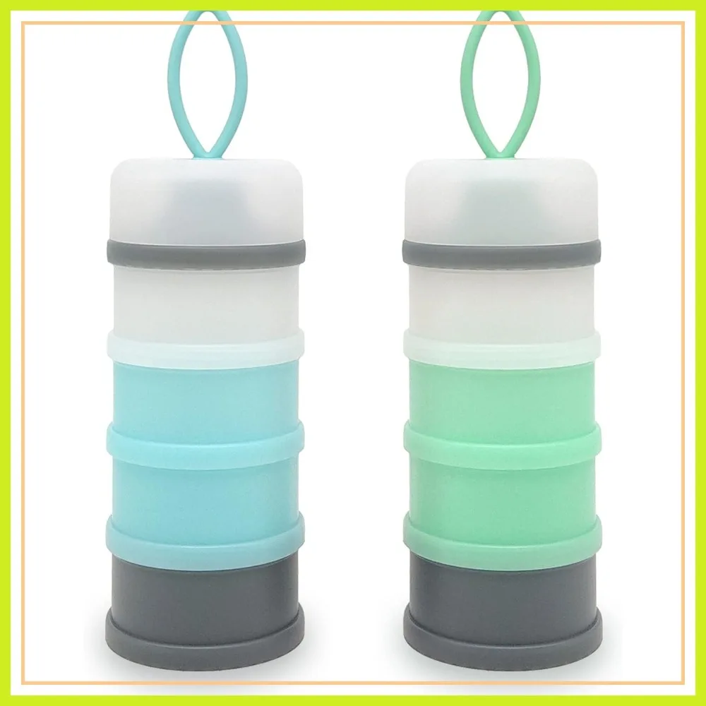 

Portable Baby Formula Dispenser, 4-Layer Stackable Milk Powder Container, BPA Free, 2 Pack