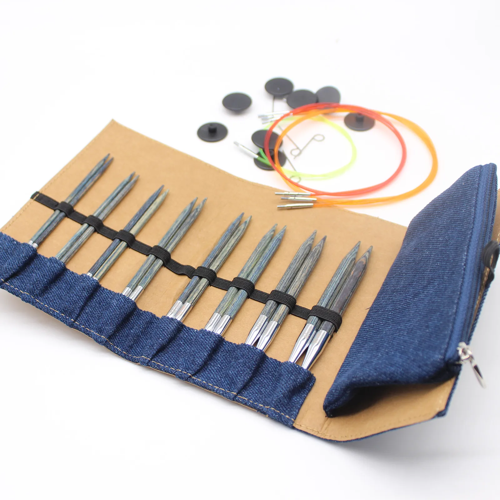 Knit Pro Denim Knitting Needles Knitting Pro Interchangeable Circular Knitting Needle Set Circular Removable Sweater Needles Kit