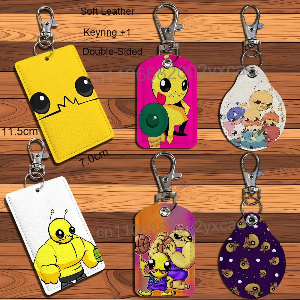 

game Big Battle A-Alien Hominid Card Holder With Keychain Executive Protection For Bank Credit Subway Bus Case