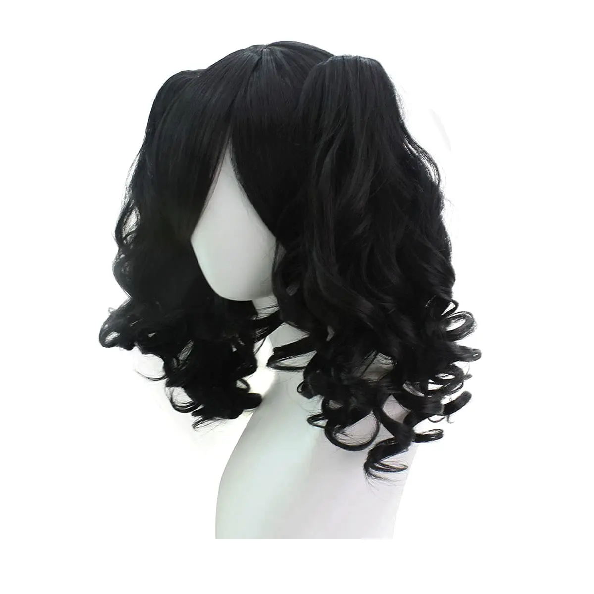 Zwart Krullend Cosplay Pruiken met Staartjes 17,7 "Dik en Zacht voor Vrouwen Kostuum Pruiken Party Halloween