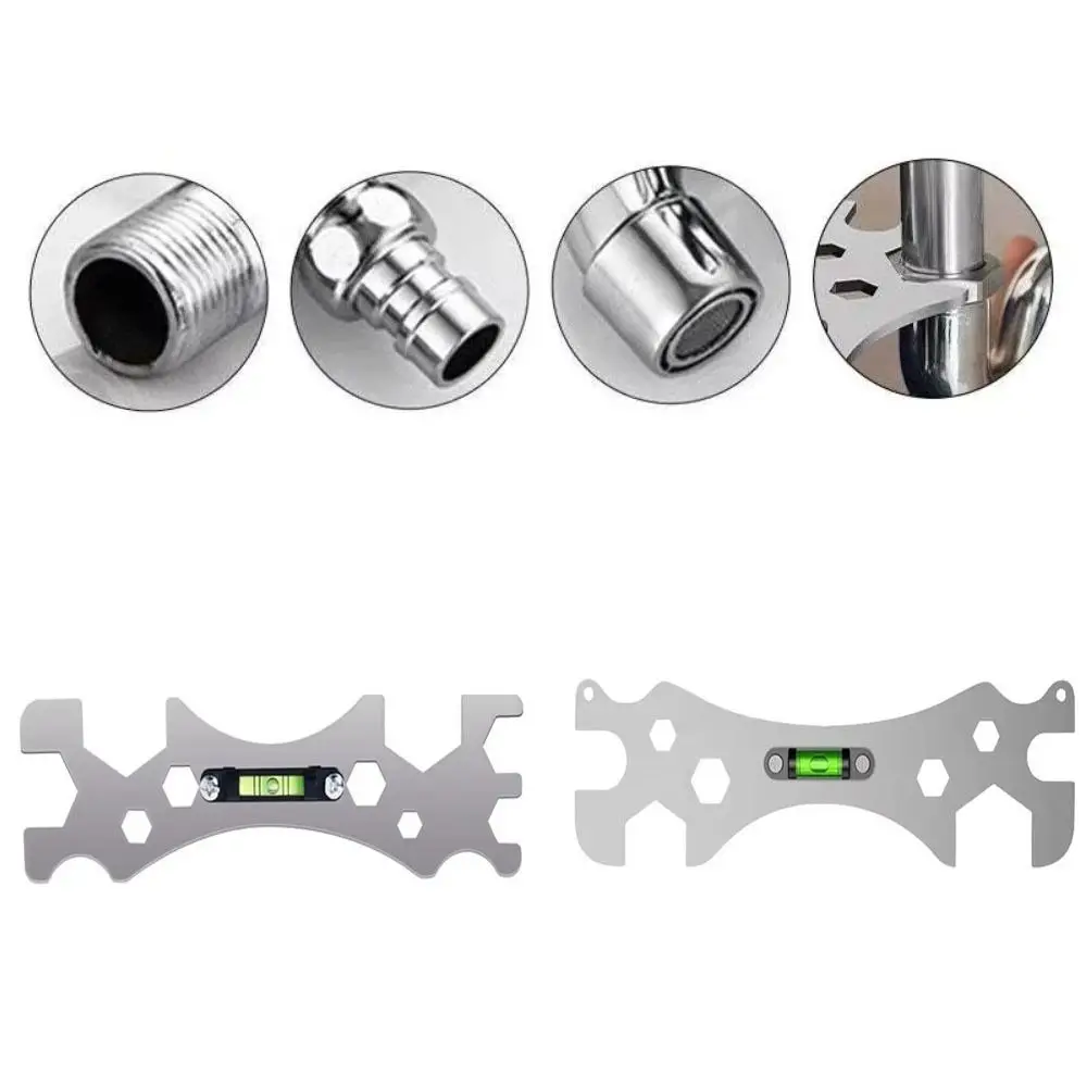 

Multifunctional Faucet Installation Wrench Thickened Design with Level Gauge Hex Screws Wrench Durable