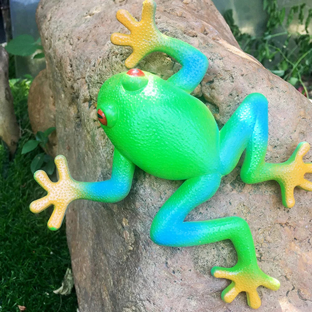 2 Pcs Decompress Frog Toys Sensory Soft Rubber Child Realistic Figure