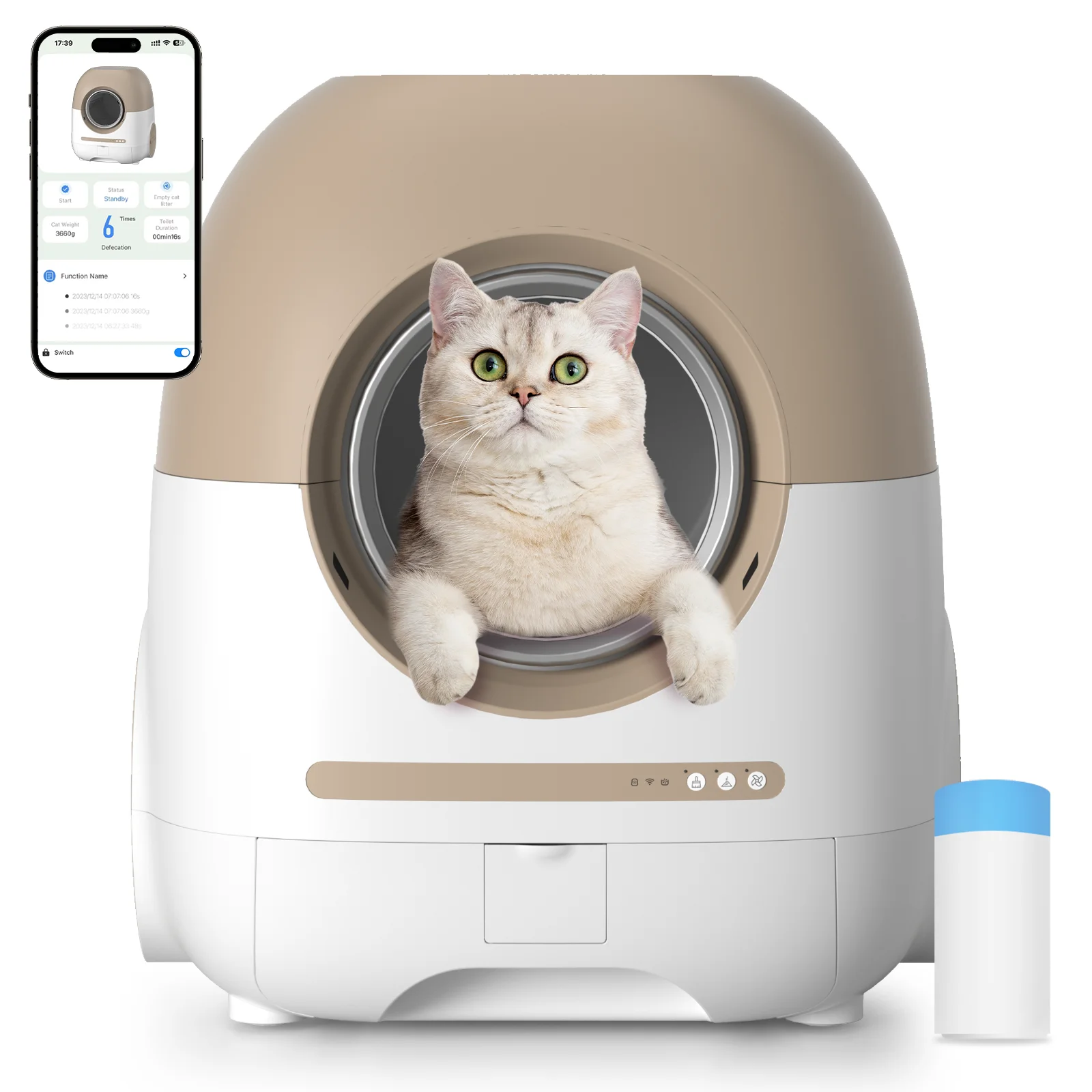 

REDSASA Self Cleaning Smart Cat Litter Box Automatic Full Enclosed Cat Litter Box Pet Toilet Litter Tray With APP Remote Control
