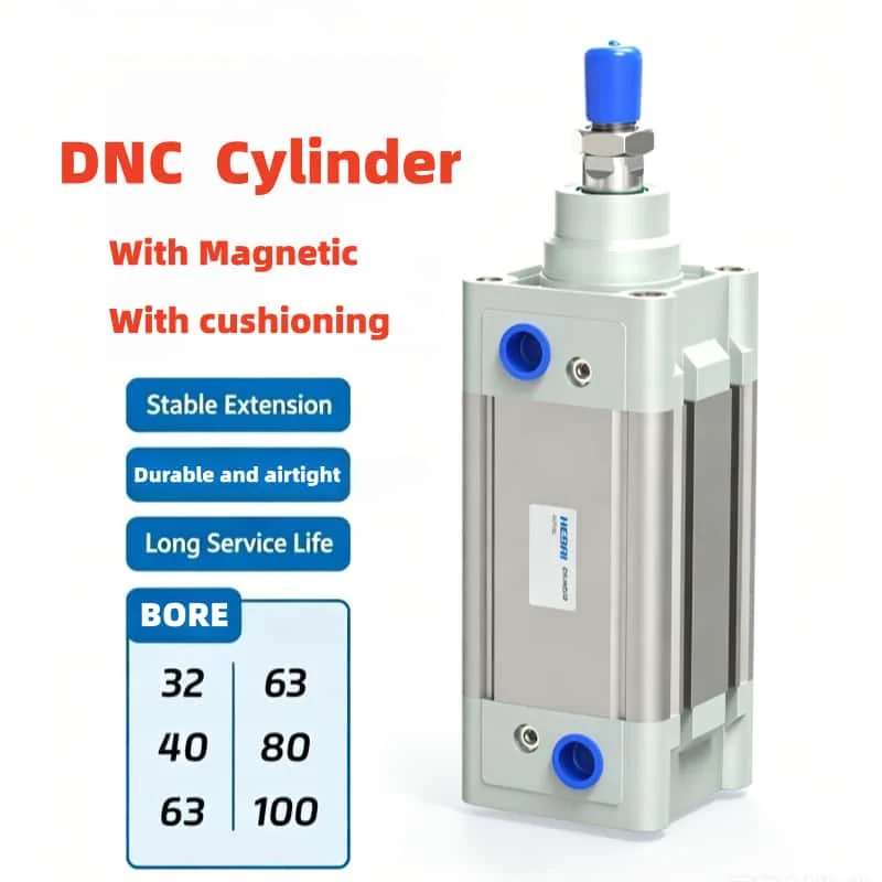 DNC Standard Pneumatic Cylinder ISO6431/15552 Double Acting Air Cylinder 32/40/50/63/80/100mm Bore 25-1000mm Stroke PPV-A