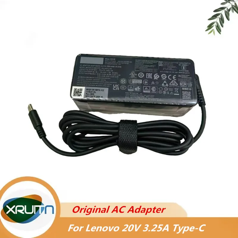 Original 20V 3.25A 65W TYPE-C USB-C cargador adaptador de CA para ordenador portátil para Lenovo T14 T14s T15 T480 T480s T490 T490s T495 T495s T580 T590