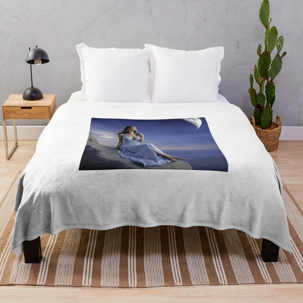 

Lunar Landscape Throw Blanket halloween Bed linens warm winter Warm Blankets