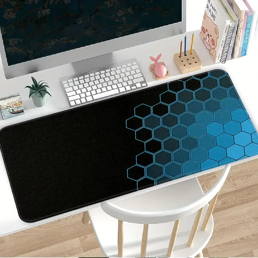 Hexagonal Blue Pattern Is Cool Mouse Pad Computer Laptop Pad Keyboard Mouse Pad Game Console Pad office Pad Desk accessories