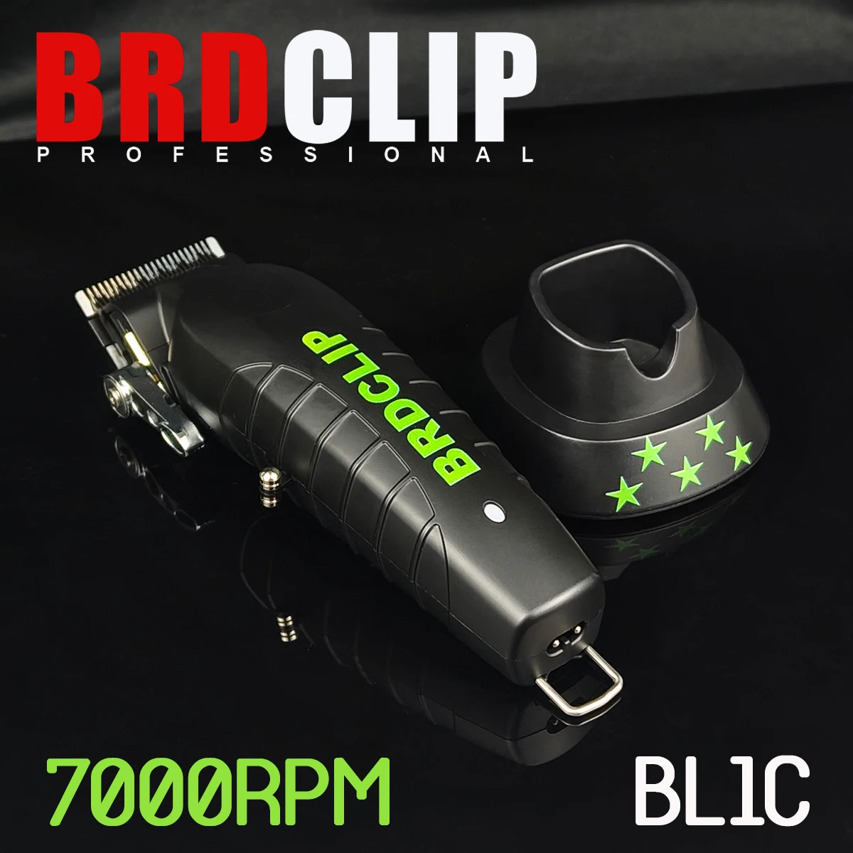 

Professinoal New BRDCLIP BL1C 7000RPM Barber Hair Clipper Powder Metallurgy Steel High Motor 2500mAh Trimmer DLC Blade with Base