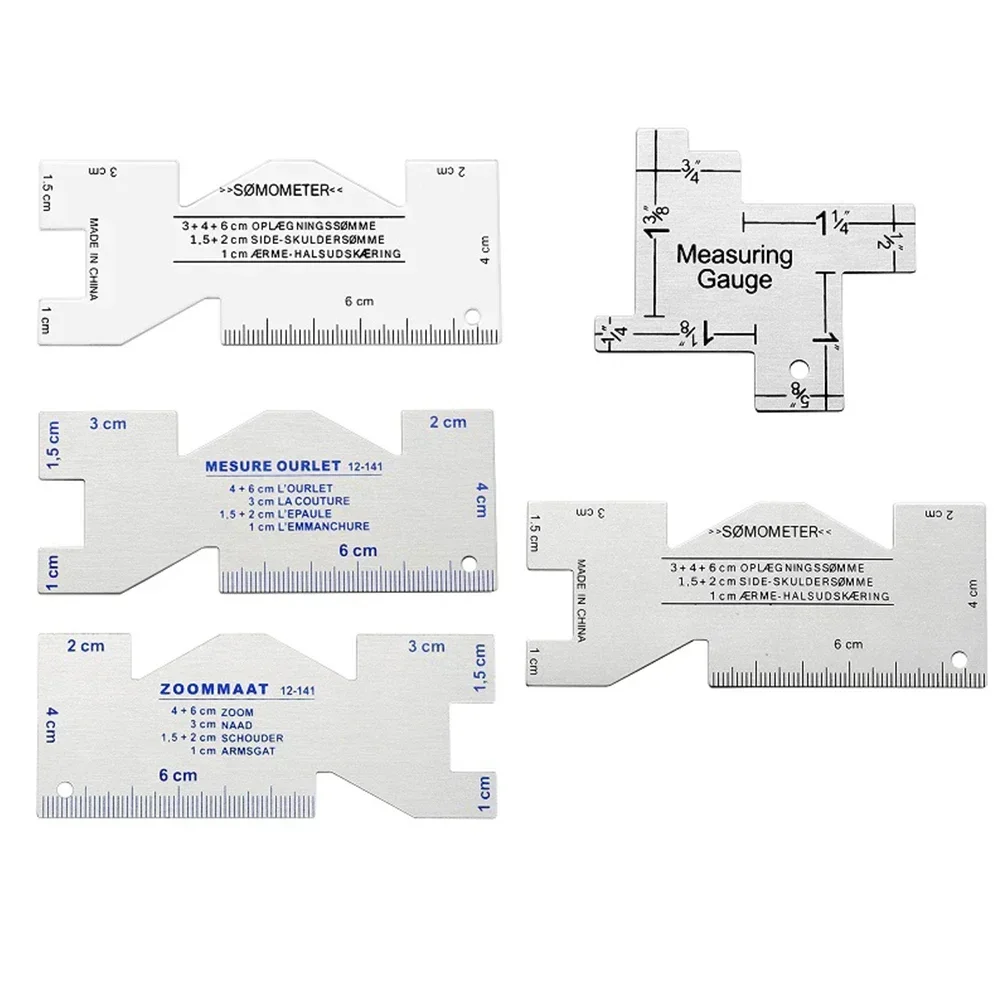 Precision Seam Measuring Gauge Metal Quilting Tailor Ruler Template Sewing Ruler For DIY Patchwork Quilting Craft Accessories