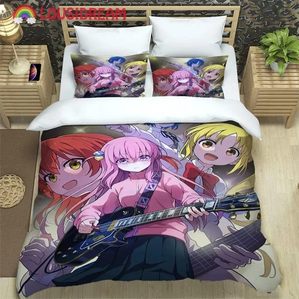 

Anime Girl Lonely Rock Art Print Three Piece Bedding Set Article Children or Adults for Beds Quilt Covers Pillowcases Bedding