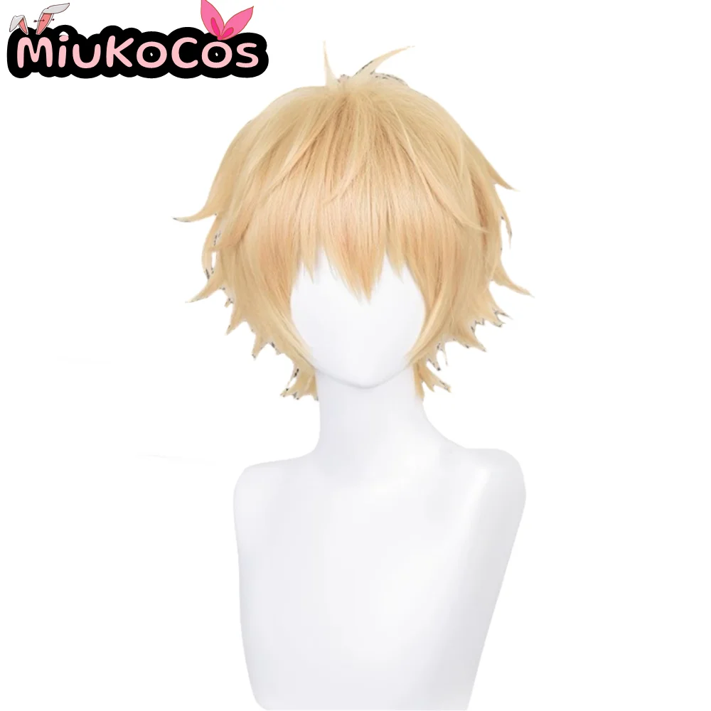 متوفر في المخزون Denji شعر مستعار تأثيري MiukoCosplay أنيمي بالمنشار رجل تأثيري