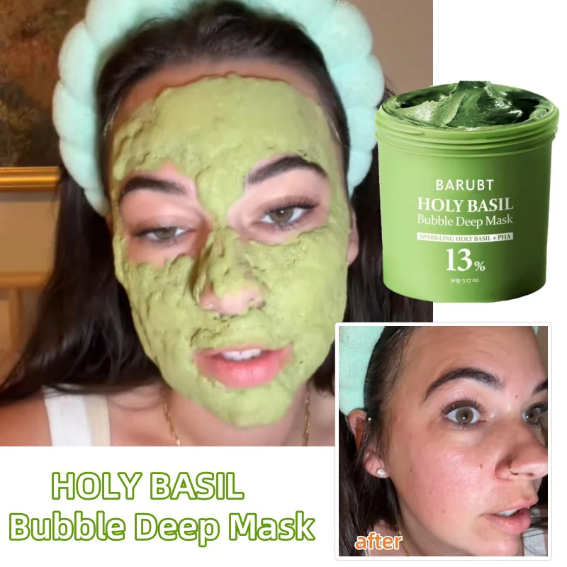 

Пузырьковая глубокая маска SPARKLING HOLY BASIL PHA 13% отшелушивающая поры маска для лица удаление черных точек контроль жирности увлажняющий очиститель кожи