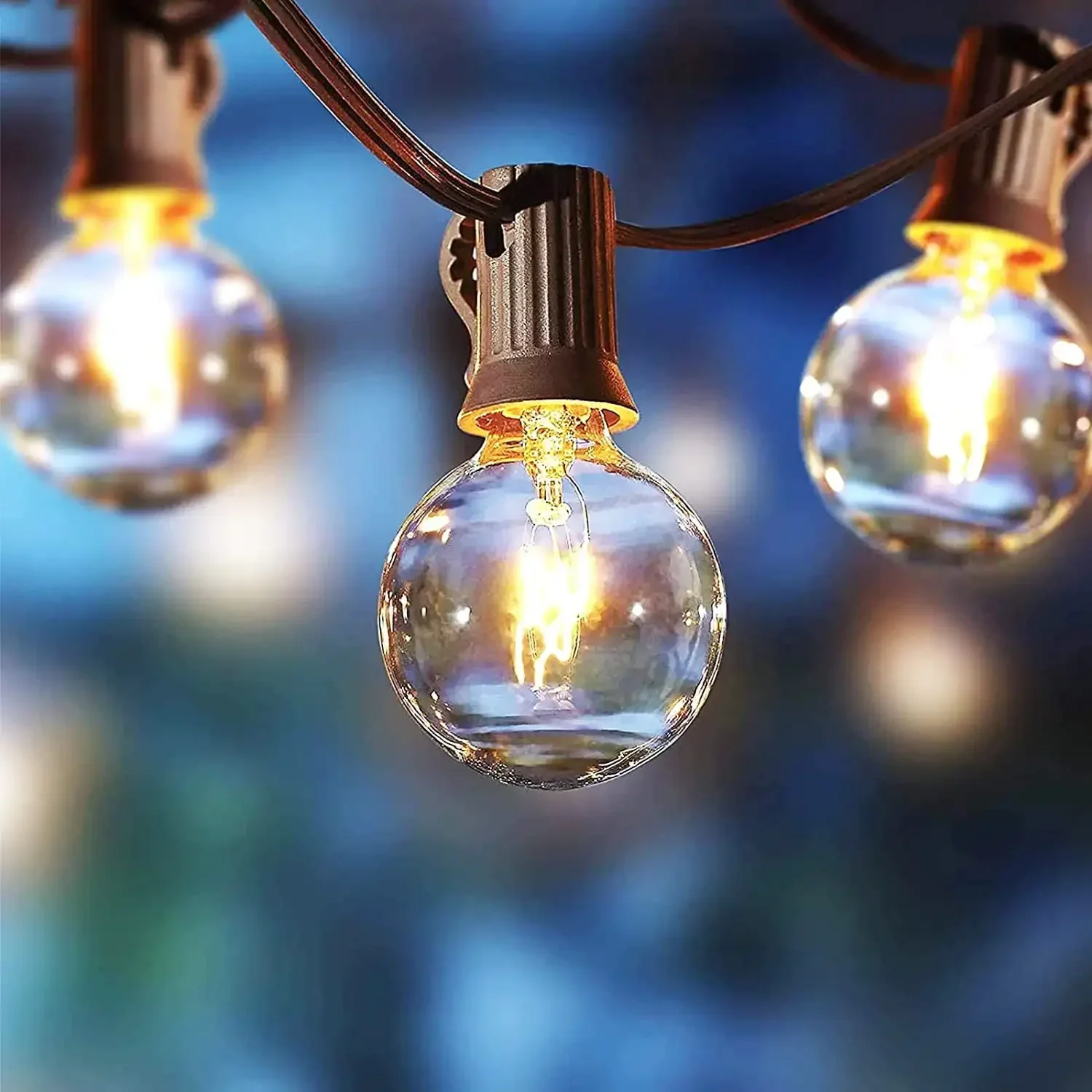 Lampadine a globo in vetro trasparente da 20 pezzi Luci a corda per esterni, lampadine incandescenti, installazione semplice