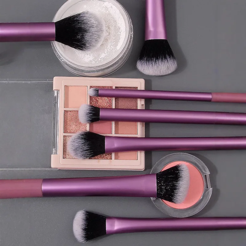 Conjunto de pincéis de maquiagem de 7 peças, pincel solto, blush, pincel de sombra, ferramentas de beleza para maquiador