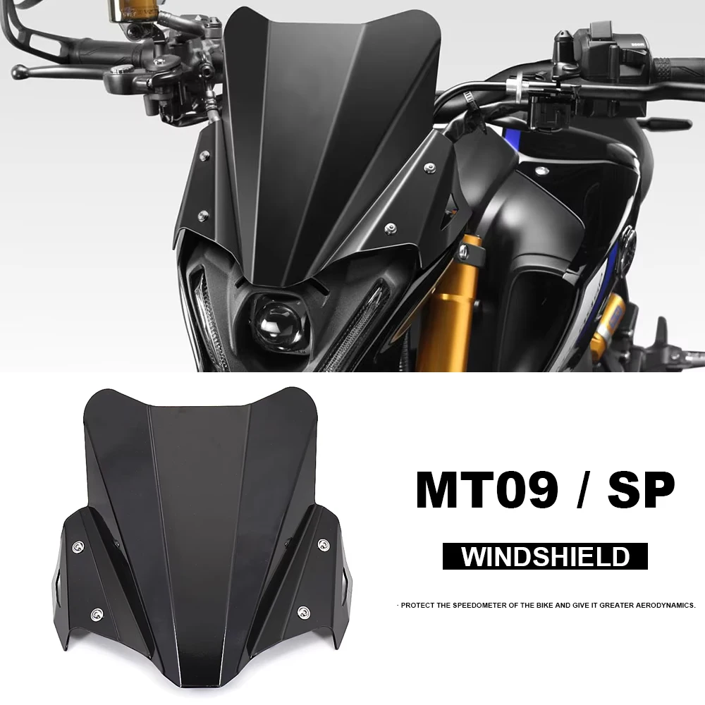 

Fits For New YAMAHA MT09 MT-09 mt09 / SP 2021 2022 Motorcycle Windshield Windscreen Aluminum Kit Deflector Fairing Cover