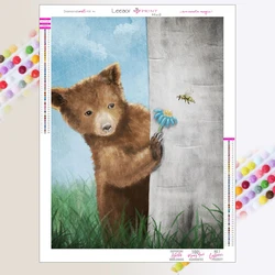 5D pittura diamante fai da te orso bruno e lontra Kit punto croce diamante pieno rotondo/quadrato ricamo mosaico immagine decorazioni per la casa