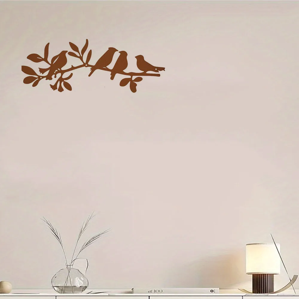 1 Piece Adorable Fine Metal Wall Decor - Cute Bird Shape Metal Bird Wall Decor. Lovely Bird Shape Wall Sculpture on Branch