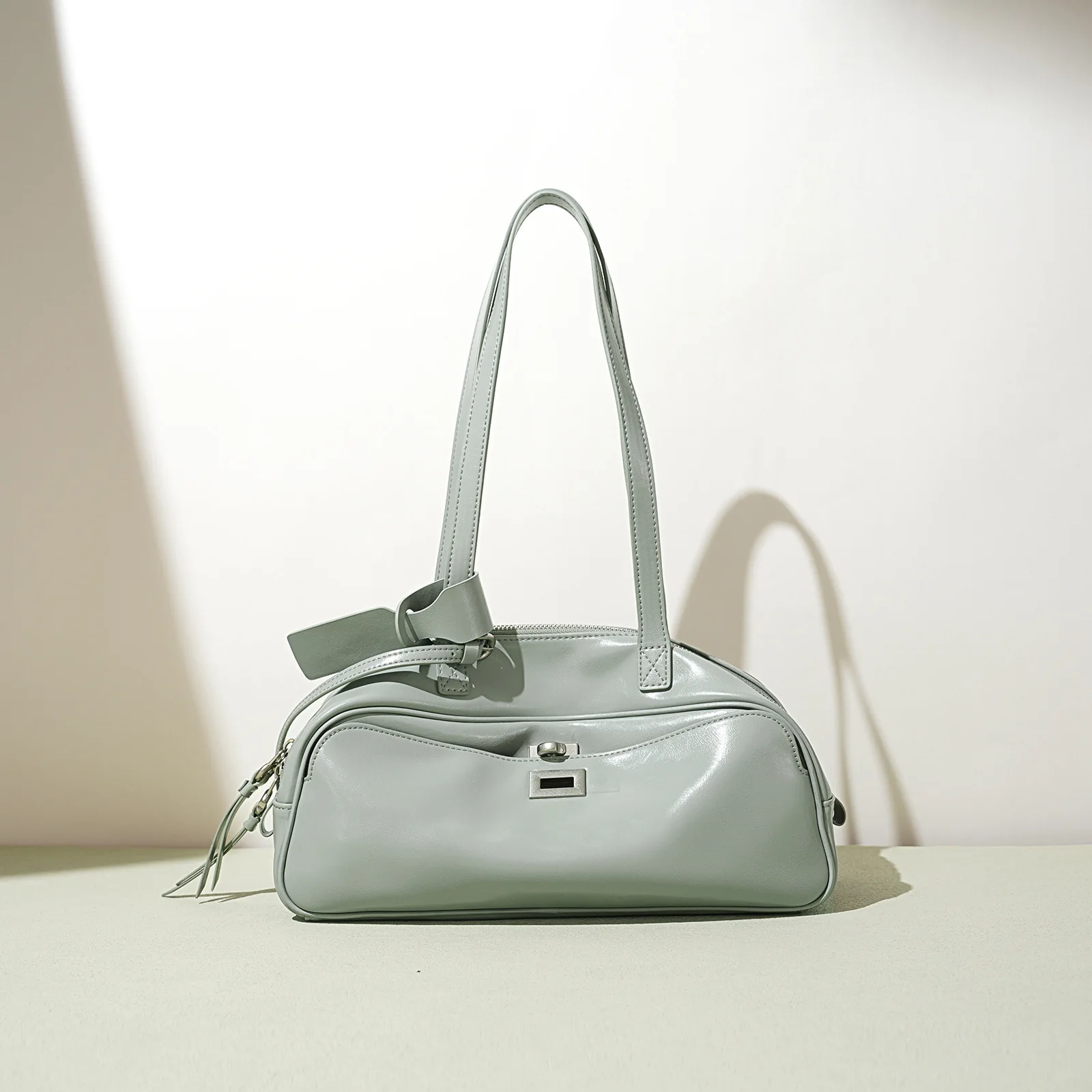 

2025 Summer New Small Square Bag Versatile Underarm Bag Female Single Shoulder Bag Cowhide Premium Glossy Leather Women Handbag