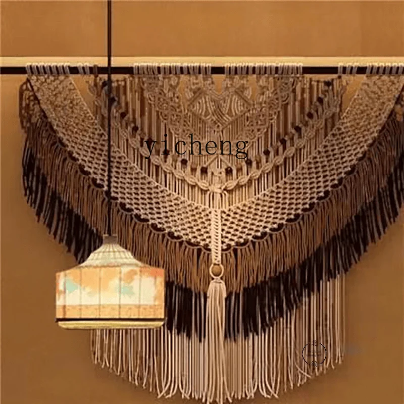 

ZYAins Wabi-Sabi Style Handwoven Tapestry Vintage Homestay Decoration Hotel Background Wall Hanging