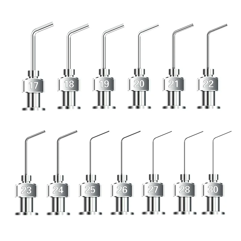 Imagem -04 - Dispensador Agulha 45 Graus Bent Metal Seringa Agulha Metal Dispensador Agulha Dispensador Agulha Dispensador Acessórios 0.5 Polegada Aço Inoxidável