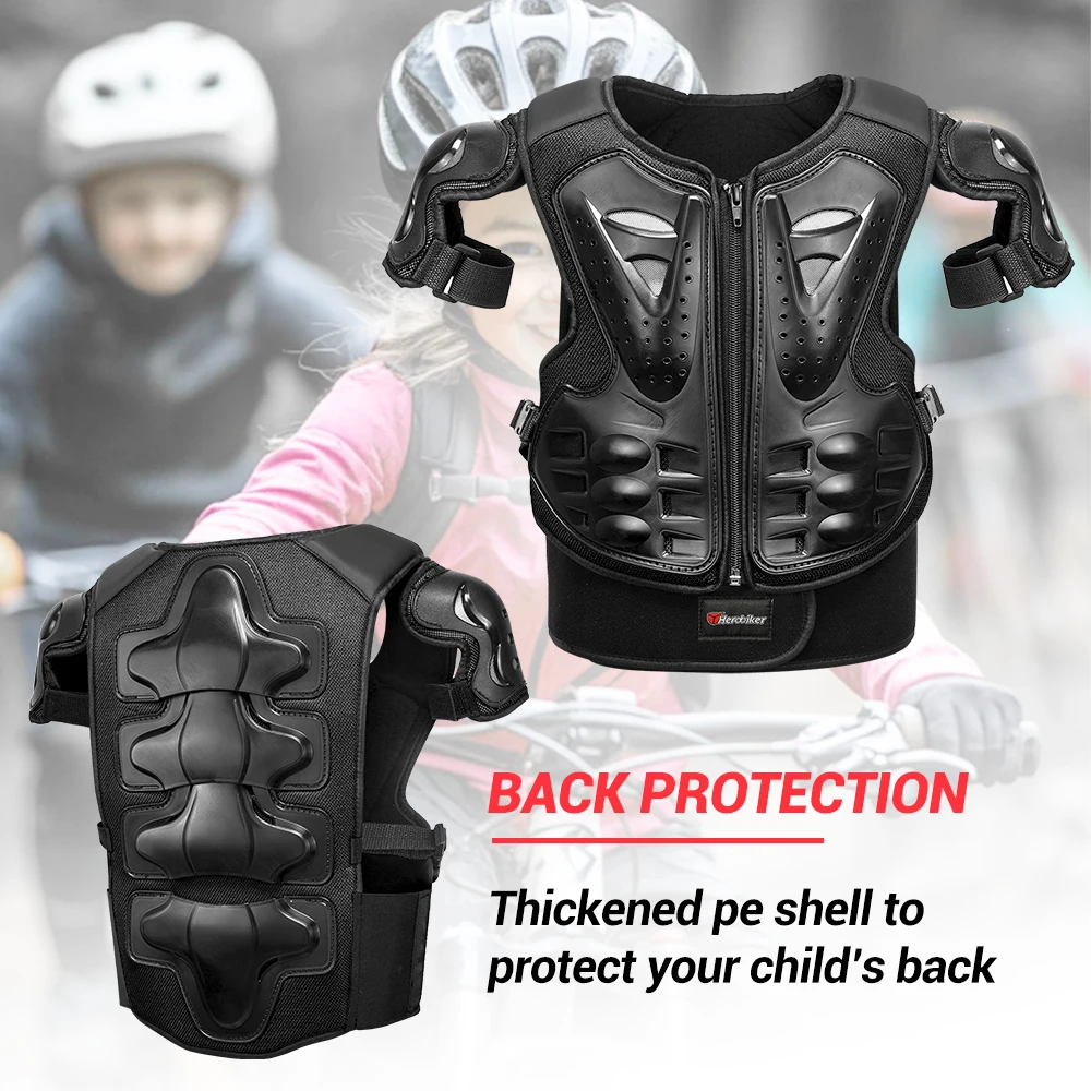 Children Motorcycle Armor Boy Girl Chest Protector Moto Body Armor Guard Racing Kids Knee Elbow Pads Motocross Protective Gear