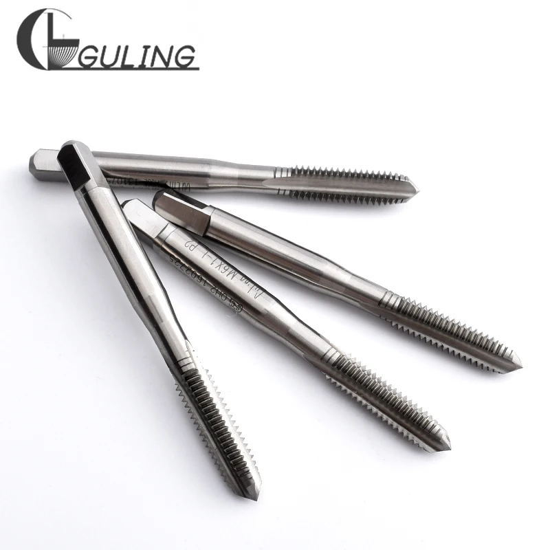 GULING 1 قطعة HSSE-M35 JIS معيار بدون طلاء اليد اليسرى مستقيم مخدد اليد الحنفية M2 M3 M4 M5 M6 - M12 آلة الموضوع الصنابير