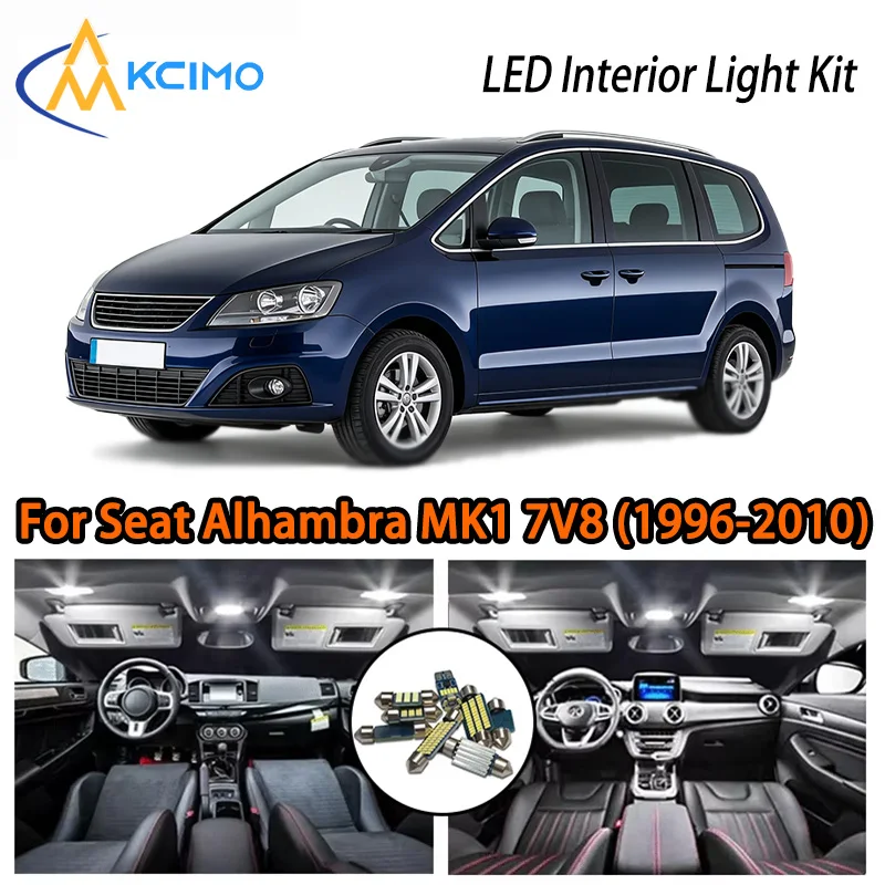 

KCIMO For Seat Alhambra MK1 7V8 7V9 (1996-2010) Premium LED Interior Kit - 2 Colors , Quick Installation, Long-Lasting