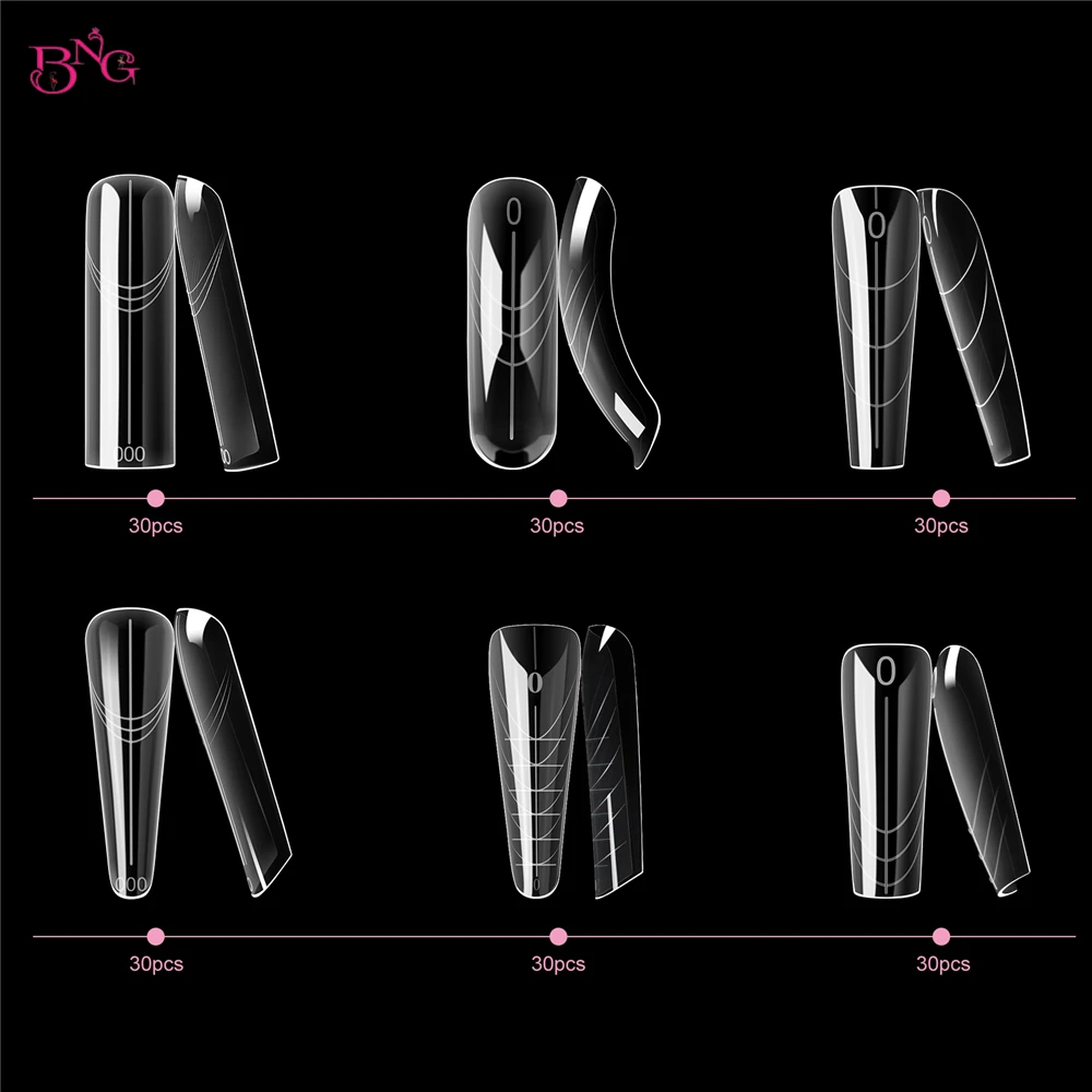 الأشكال المزدوجة لجل الأظافر البولي 168/180 قطعة قوالب الأظافر لجل البناء 14/15 أحجام مربع اللوز نعش أشكال الأظافر نصائح