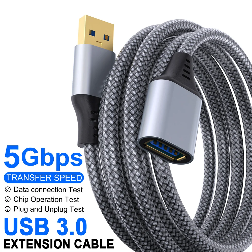 LAIHONEN USB 3.0 Extension Cable A Male to Female Nylon Braided High Speed Data Cord for Laptop PC Keyboard Mouse Flash Drive