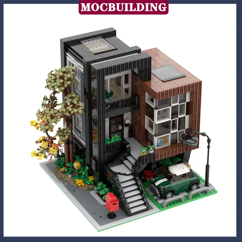 Moc City Building Villa Model Bouwsteen Assemblage DIY Huis Auto Collectie Speelgoed Geschenken