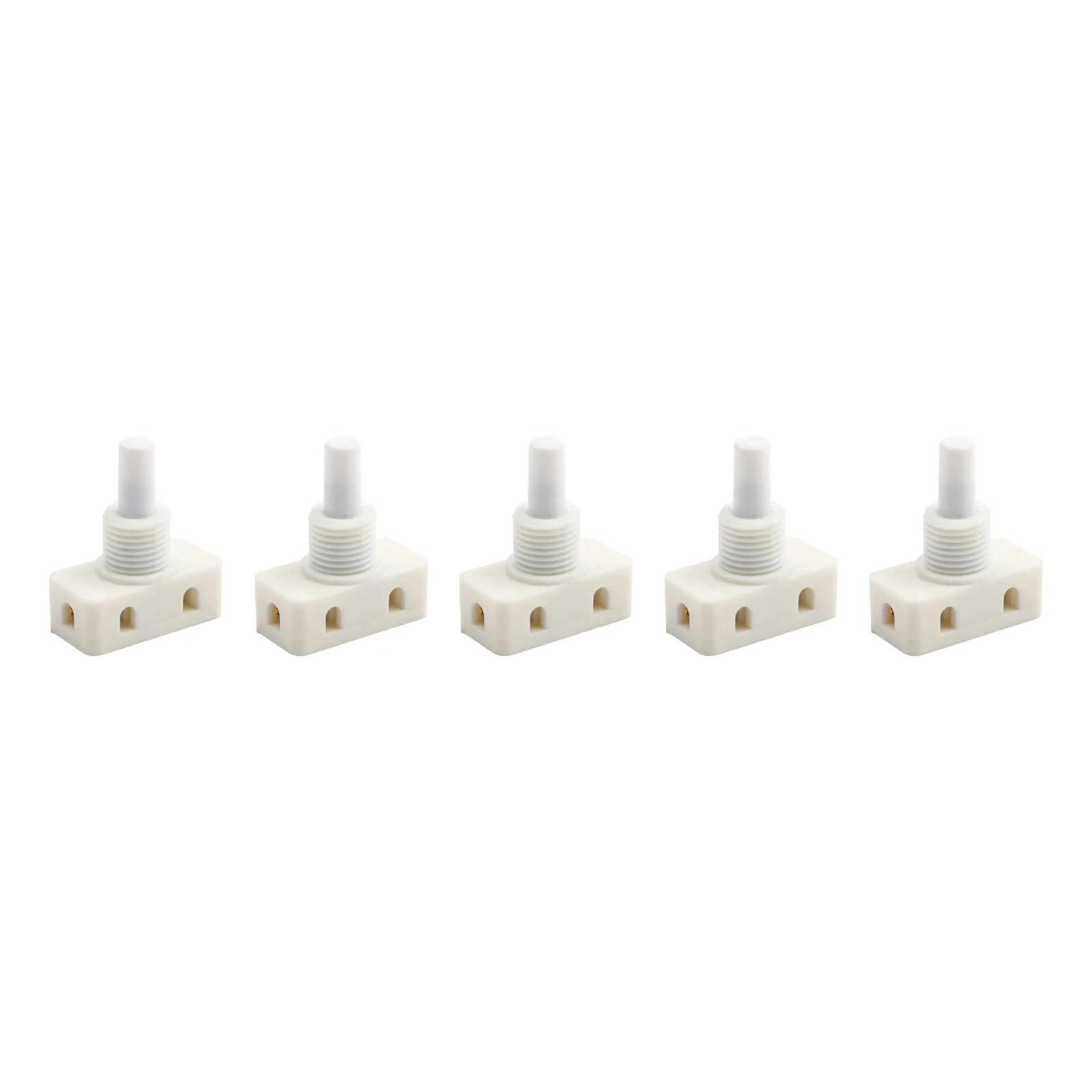 ABS Material Lamp Switch For DIY Projects 2A Rated Current Screw Terminal Connection White Color 10mm Packing Diameter