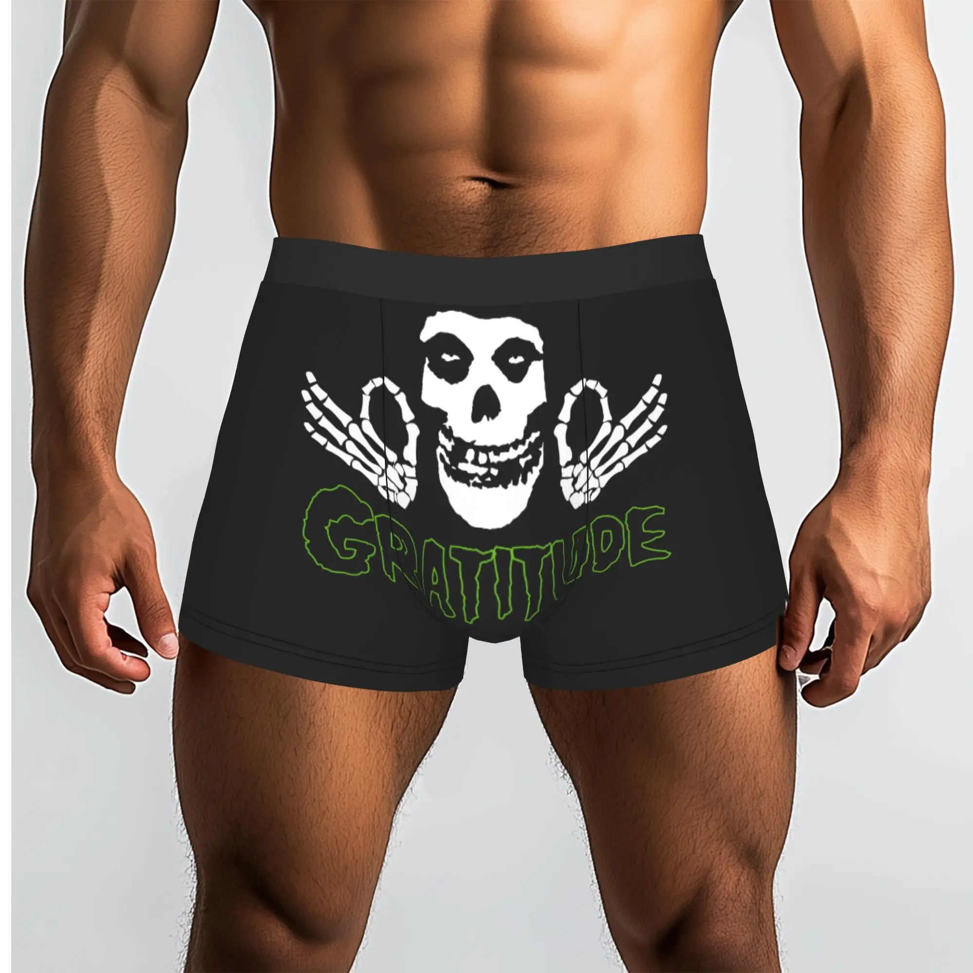 Custom Rock Punk Band Misfits Skull Face Boxer Shorts For Men 3D Printed Heavy Metal Underwear Panties Briefs Soft Underpants