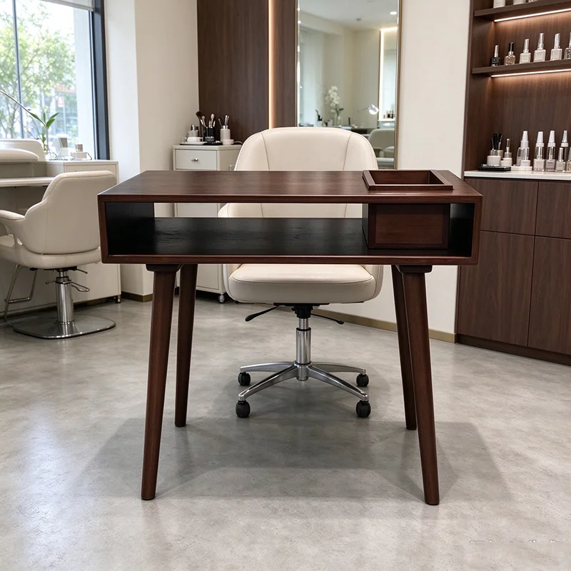 Retro American Nail Table Design Storage Aesthetic Elegant High Quality Nail Table Simple Rustic Mesas Manicuristas Furniture