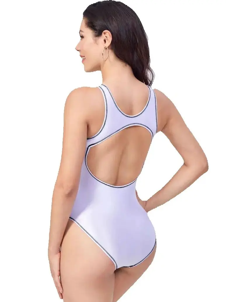 know dream Women's tight fitting clothes, solid color backless, colorful stitching, spandex yoga, internet famous vacation swims