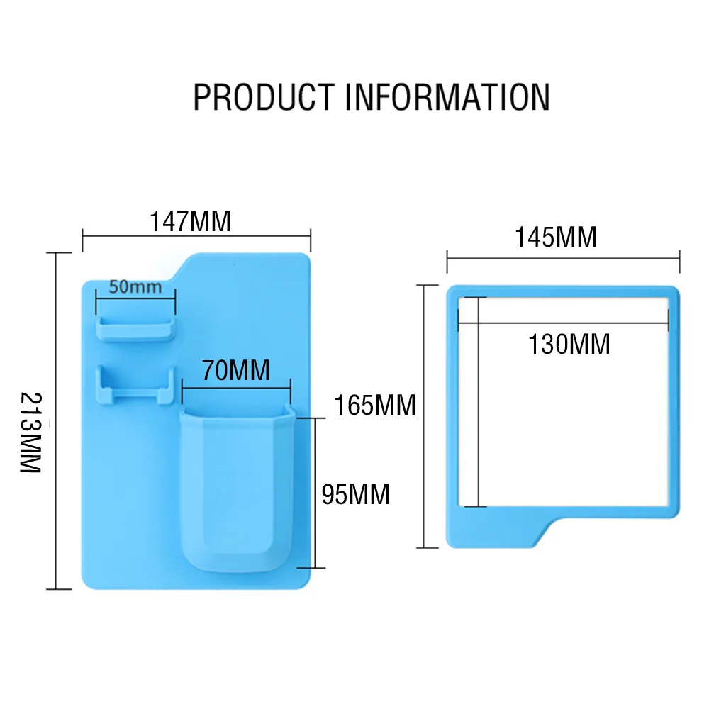 Fashion Silicone Mirror Self Grips Mirror Shatterproof Shaving Makeup Shower Silicone Travel Washroom 14.5x16.5x13cm