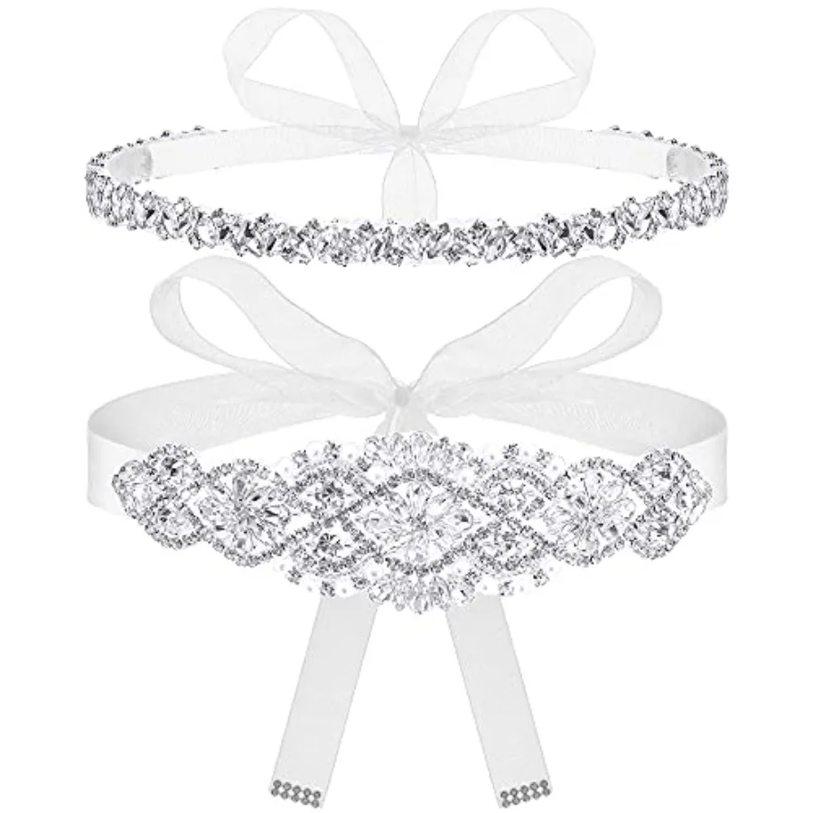 Rhinestone Bridal Wedding Dress Sash Belt Set