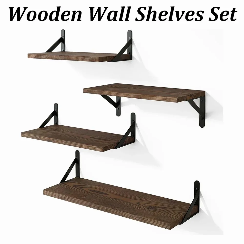 2pcs Decorative Shelf Wall Mounted Floating Shelf Bracket,Duty Rustic Iron Metal Corner Triangle Shelf Brackets 90 Degree