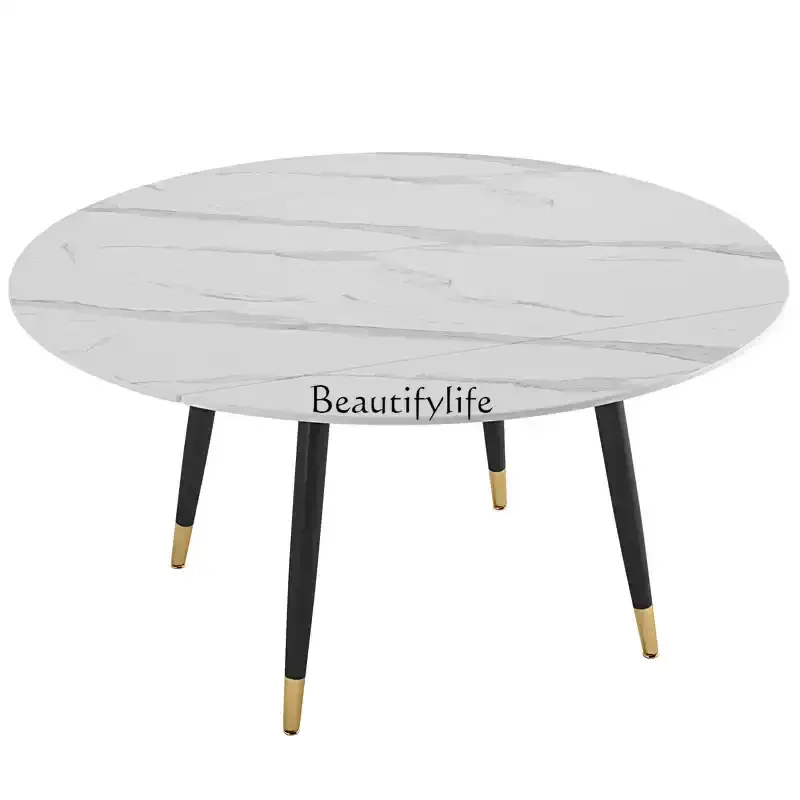 

Retractable rock slab dining table Modern simple small apartment casual folding dual-purpose variable square round table