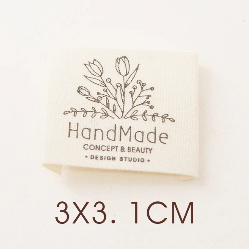 Spot cotton handmade cloth label folded tulip bush lace bow style label fabric accessories   clothing tags