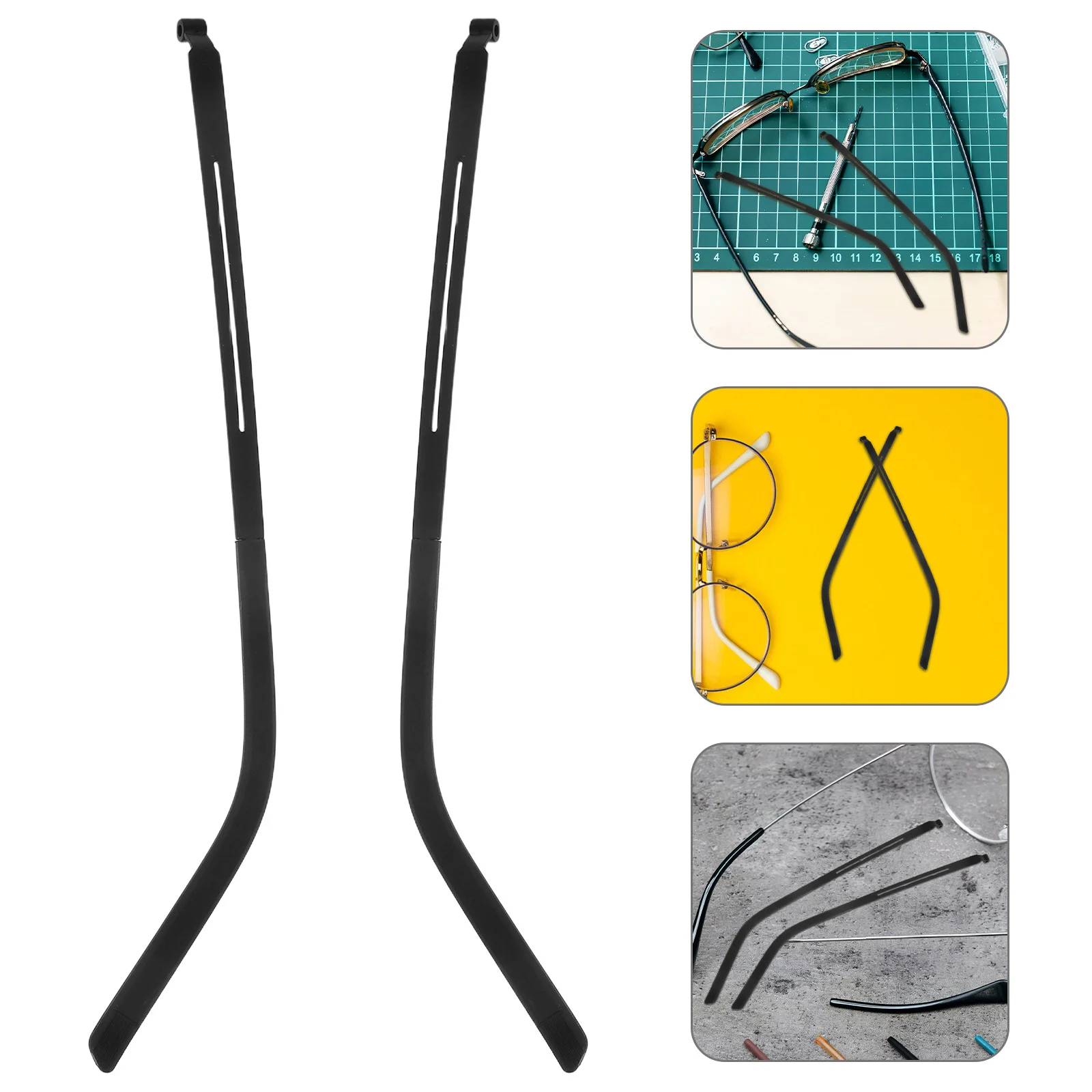 

1Pair Eyeglass Temple Replacement Parts Universal Metal Arms for Frames 1.5mm Hole Alloy Build Secure Connection Outdoor Daily