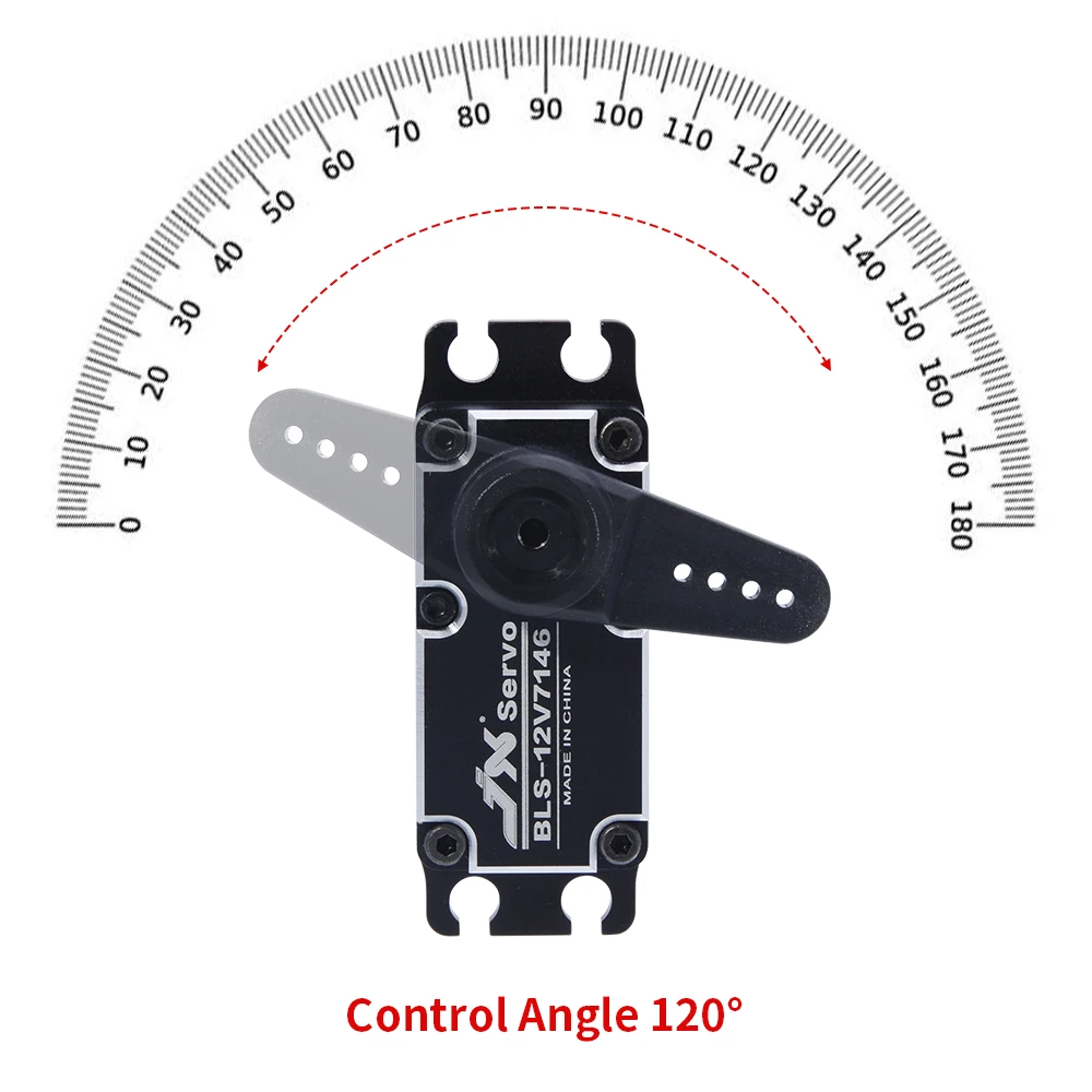 JX BLS-12V7146 46kg High Precision Steel Gear Full CNC Digital Brushless Servo For RC Car Crawler Boat Robot