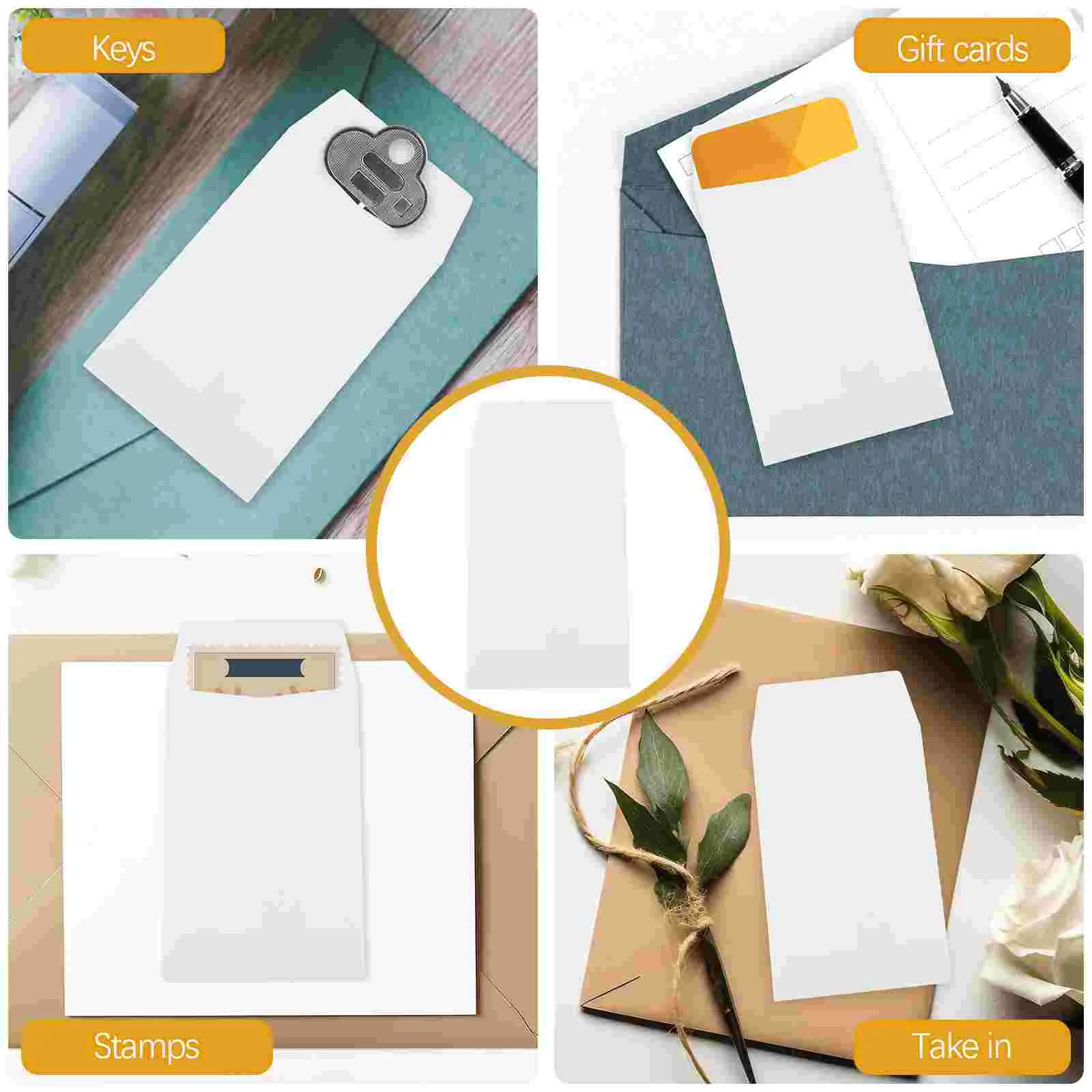 100 Pcs Vintage 100pcs Saliva Glue Envelope Blank Bag Chinese Style (white) Money Saving Envelopes Paper for Cash