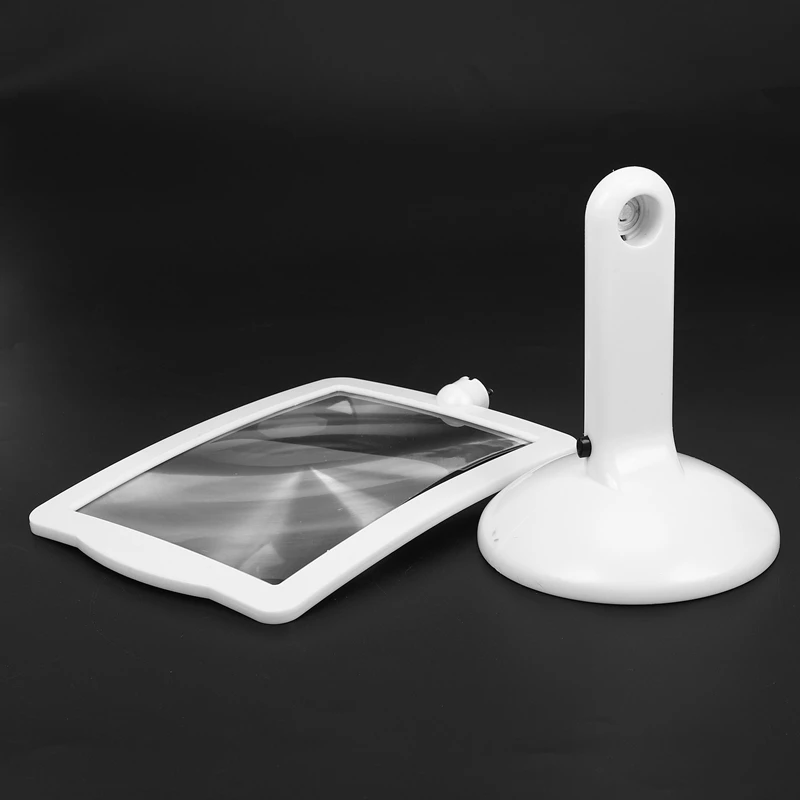 2Pcs Portable Desktop 3X Magnifier LED 180 Degree Rotatable Desk Lamp Lighting Loupe Reading Magnifier Glass For Reading