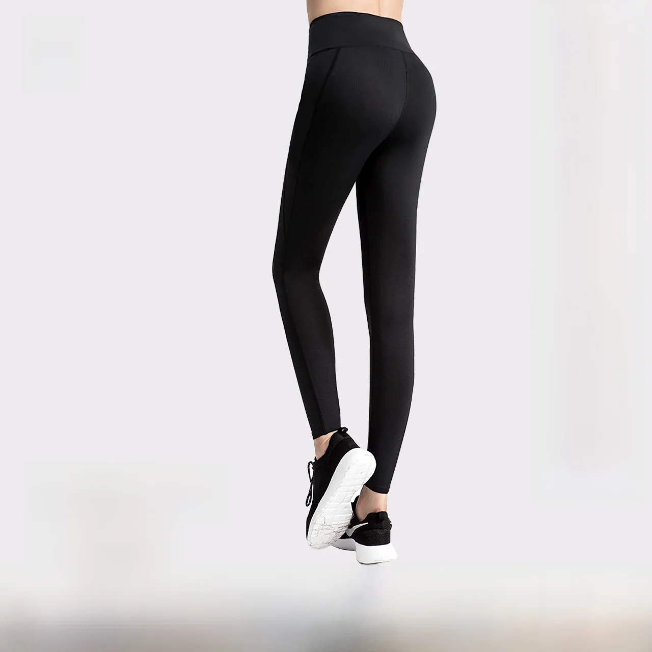 Miss Huang Fce Lined ark Skin Yoga Pants Women's High Waist Slimming Base Layer Trousers Spring Autumn Seven/Nine Pants