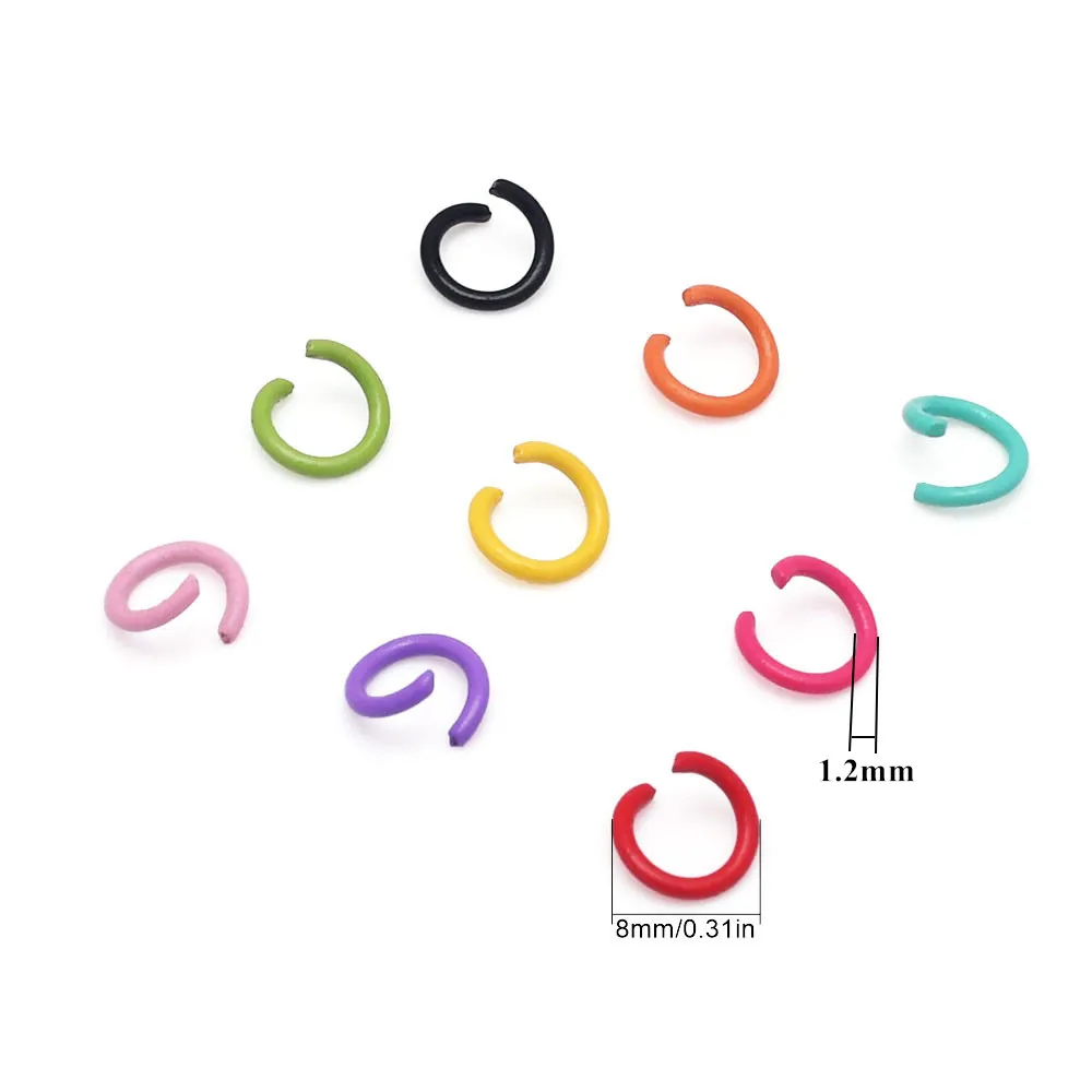 100pcs Colored Open Jump Rings O Ring Connectors